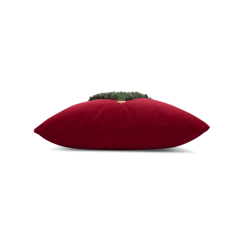 Fraser Fir Ruby Square Indoor/Outdoor Pillow Cover & Insert, Square 20", Red