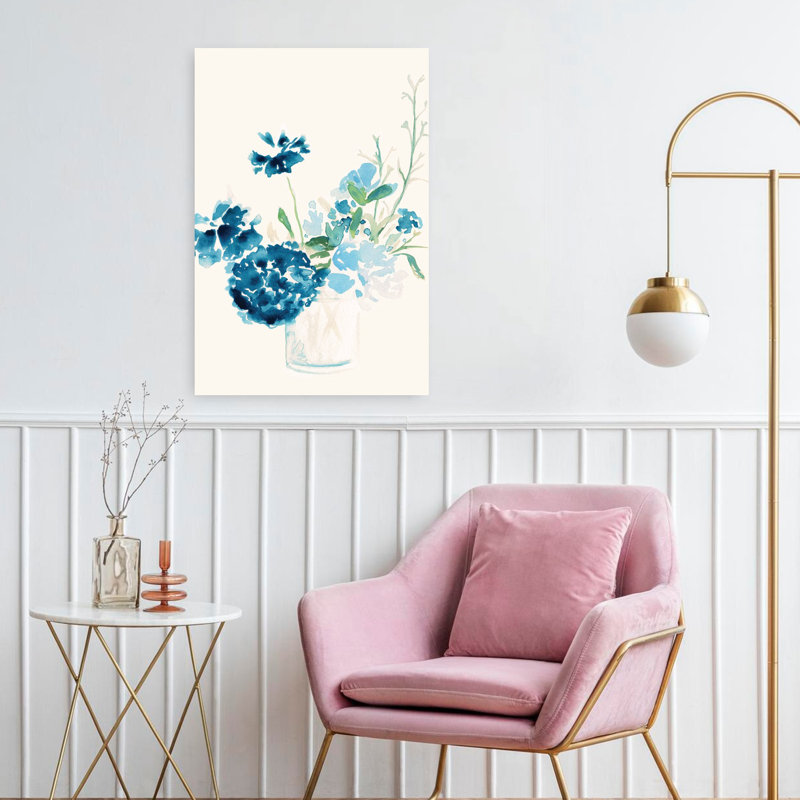 Remembrance, art floral abstrait contemporain, H 24 po x l 16 po