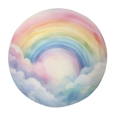 Tapis tressé arc-en-ciel