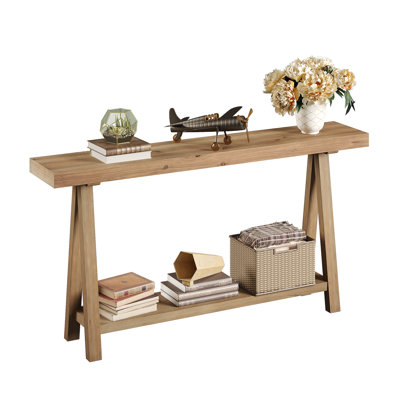 Dacosta 63" W Farmhouse Console for Entryway, 2-Tier Entry Table Sofa Table