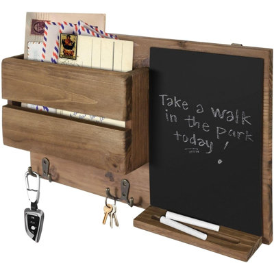 Wood Wall Organizer with Mail Storage