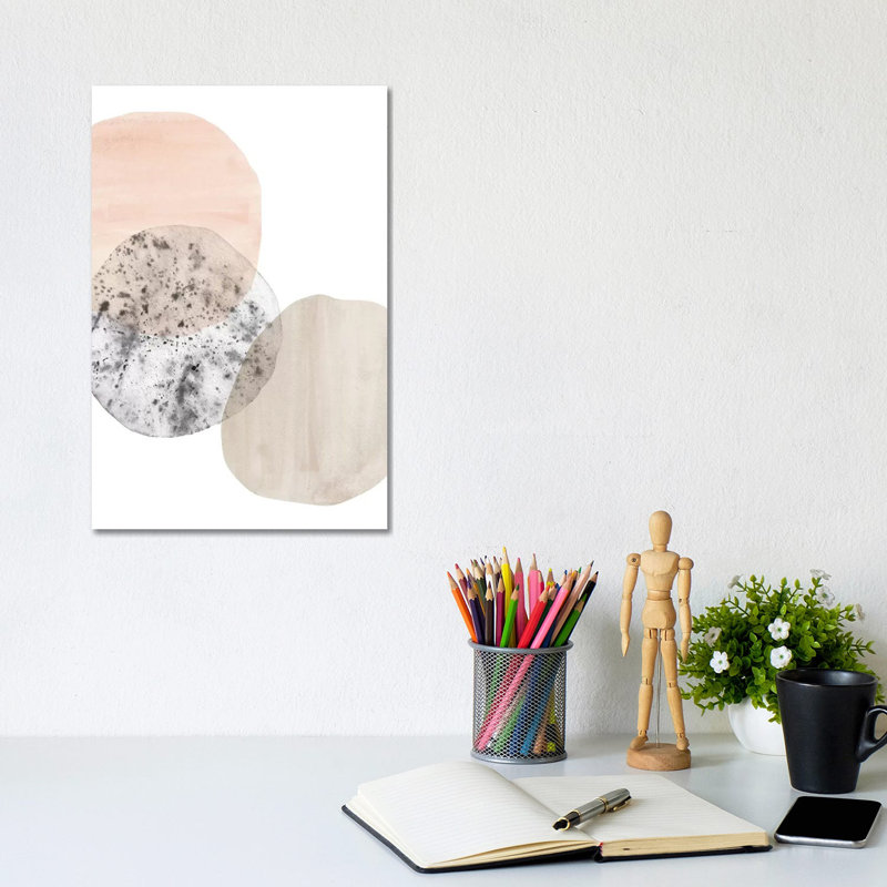 Abstract Shapes by Whales Way - Painting on Canvas, 30.48cm H x 20.32cm W x 1.91cm D, Wrapped Canvas