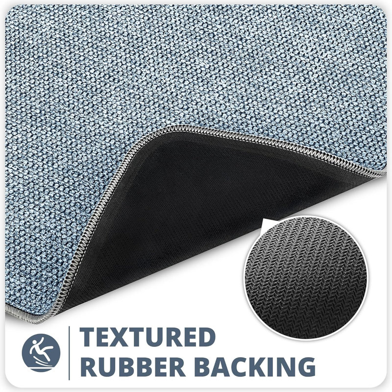 24''x36'' Ultra-thin Bath Mat Non-slip Quick-dry Blue