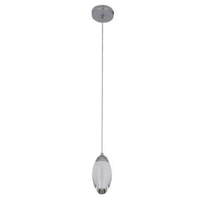Modern 1 Light Chrome Crystal Pendant