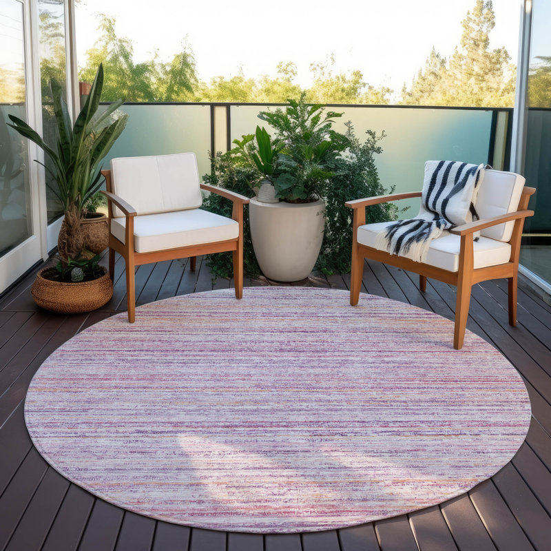 Tapis intérieur / extérieur rose Zephyna , 2'3" x 7'6"