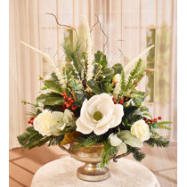 Winter Florals Centerpiece Modern Floral Arrangement Winter Greenery  Centerpiece …