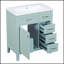 Élégant meuble-lavabo de 30 pouces avec lavabo, armoire en MDF vert et tiroirs pour salle de bain moderne