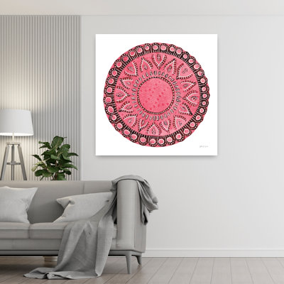 Art abstrait mandala rose