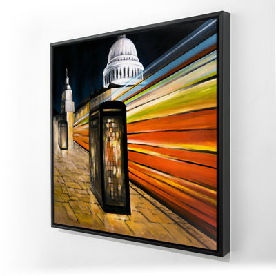Fast London Bus - Contemporary Framed Canvas for Home Decor