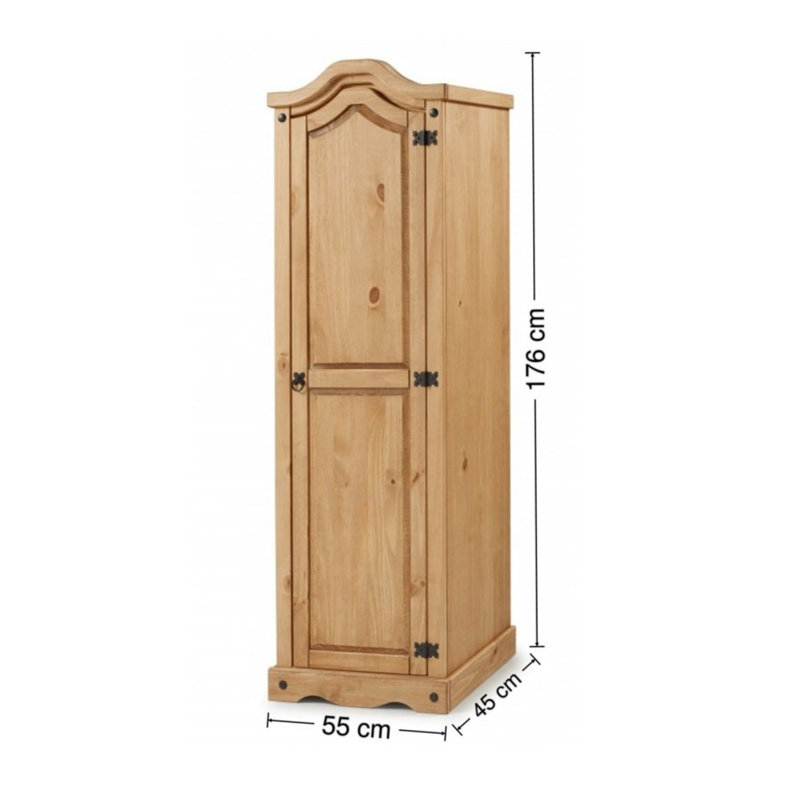 Palmea 1 Door Wardrobe, Antique Wax