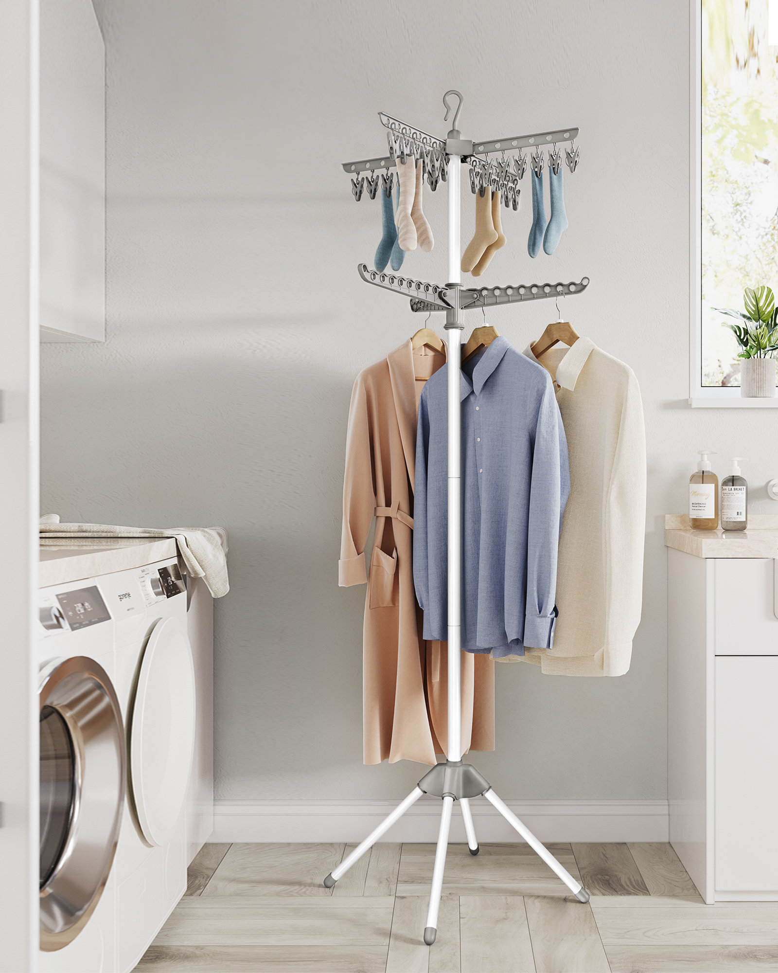 Clothes Airer Clothes Hanger For Laundry Room Ebco Wall Mounted