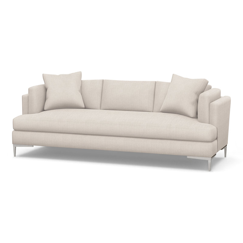 Aiden Upholstered 90.5'' Sofa, Polished Stainless, Bond Linen (Performance fabric) 1086-92