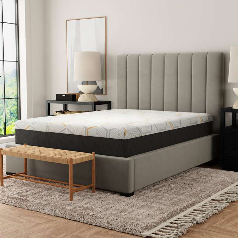Matelas en mousse viscoélastique 12 "avec gel de cuivre - Base de grille d'air très grande tête pour plus de flexibilité et neutralisant les odeurs.