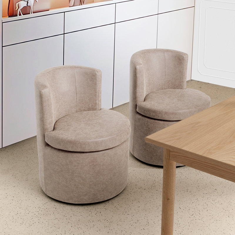Charys 31.5"  Faux Leather Dining Chair(Set of 4), Taupe
