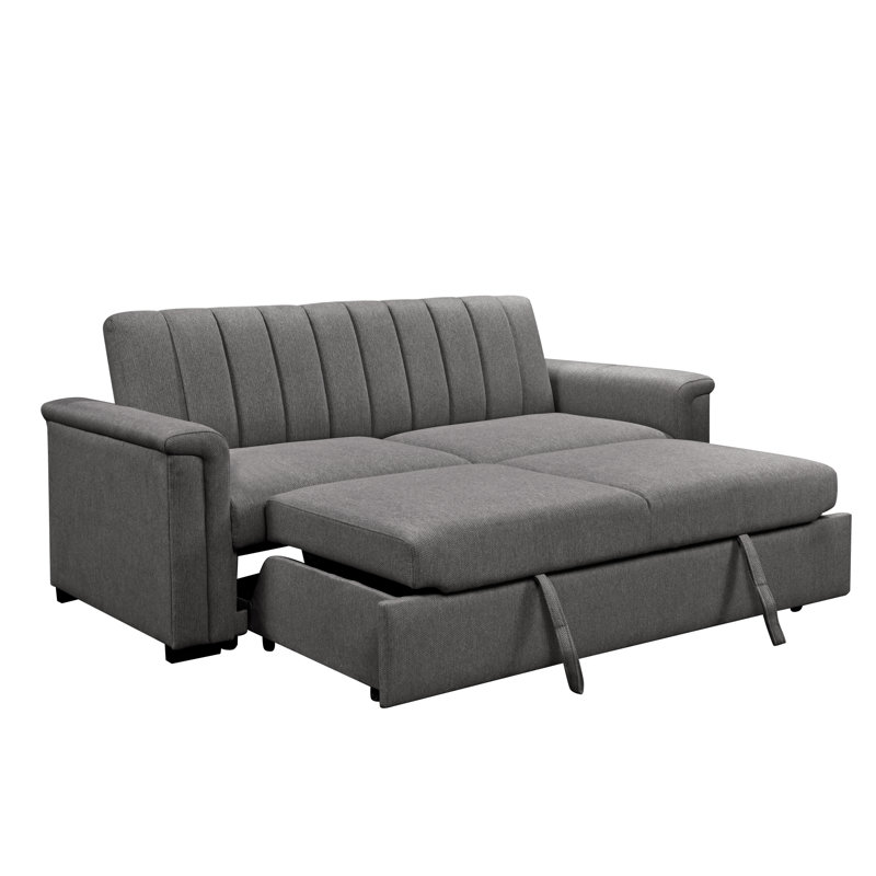 Charlotte 3 Seater Fabric Sofa Bed, Grey