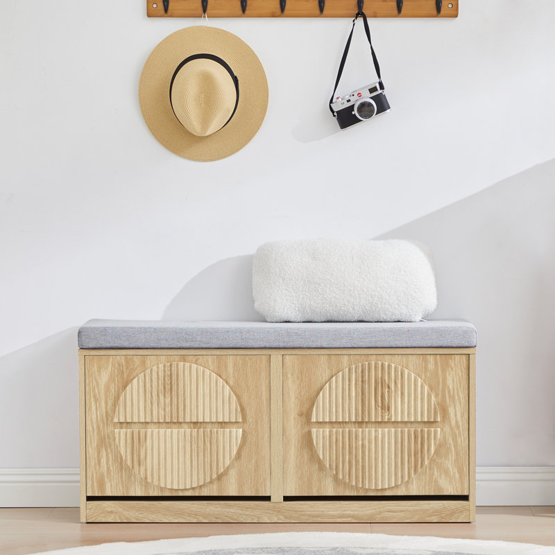 8 Pair Shoe Storage Bench, Yellow