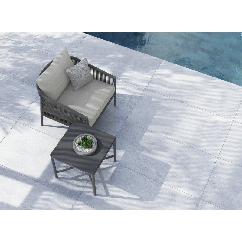 Catalina Patio Chair with Cushions, Ash Frame/Fog Cushion