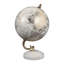 Globe décoratif avec base en marbre strié pour décor de salon - Décoration moderne pour la maison et le bureau - 10 po, blanc et or