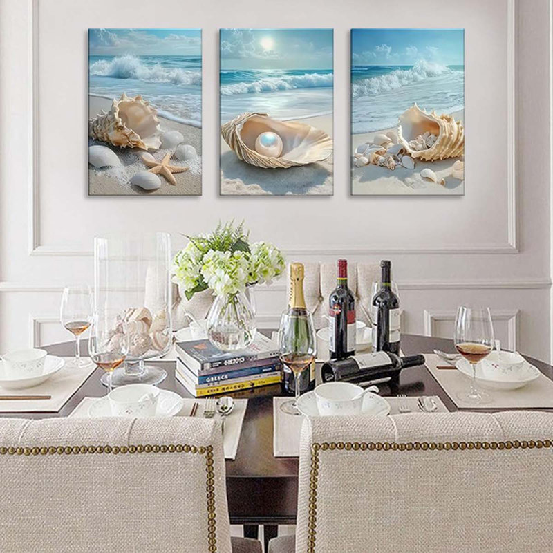 3 Piece Wrapped Canvas Print, 40 cm H x 90 cm W