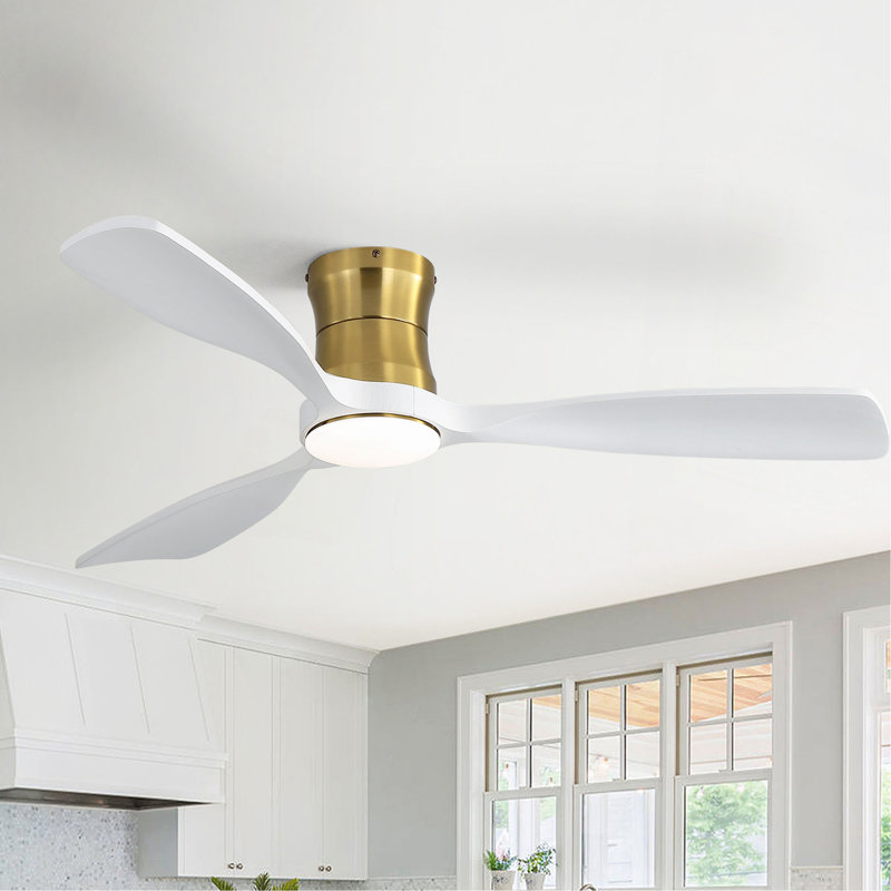 Ventilateur de plafond 48 pouces avec lumière, moteur à courant continu réversible, lumière à intensité variable avec fonction mémoire, parfait pour la chambre à coucher, le salon