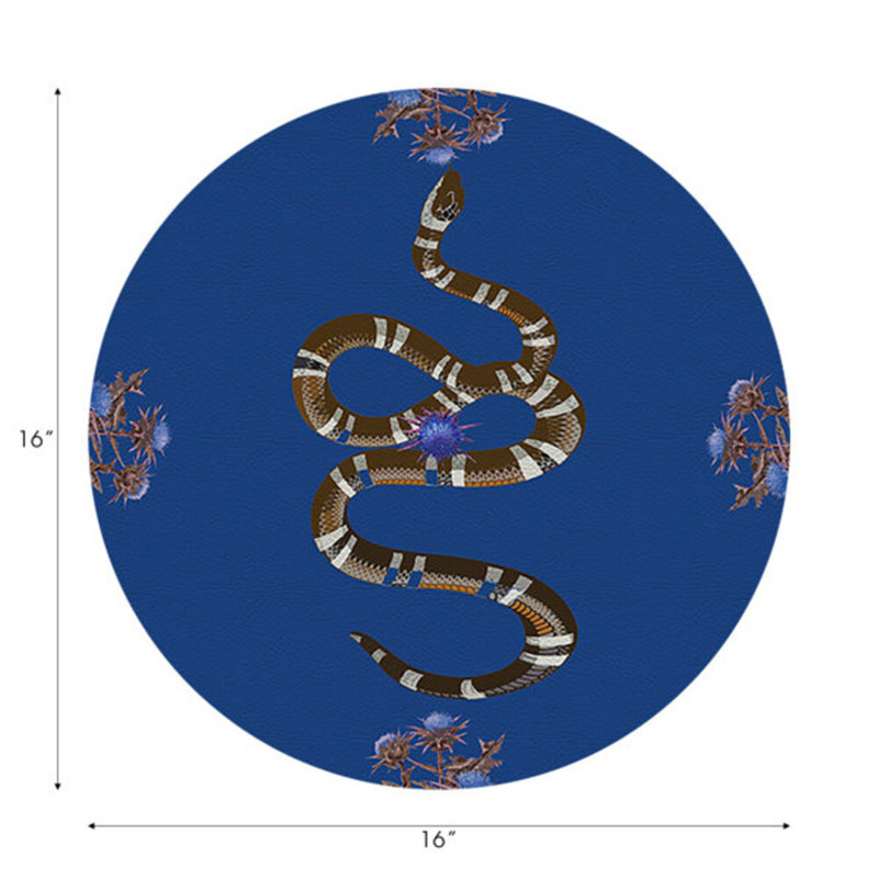 Napperon en cuir Thistle and Snake, Bleu