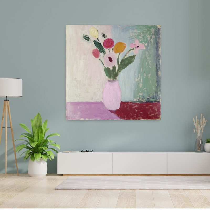 «Silent Arrangement», art mural romantique contemporain abstrait, H 48 po x l 48 po