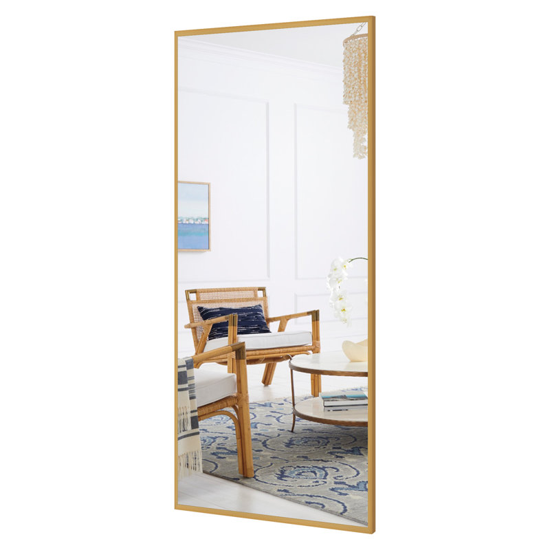 Talma Wood Flat Mirror, 71" H x 32" W, Gold