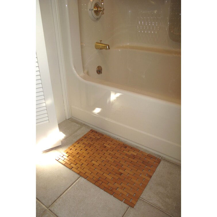 Bay Isle Home Bath Mat with Rubber Backing Bath Runner Bathroom Mat Acacia  Hardwood & Reviews