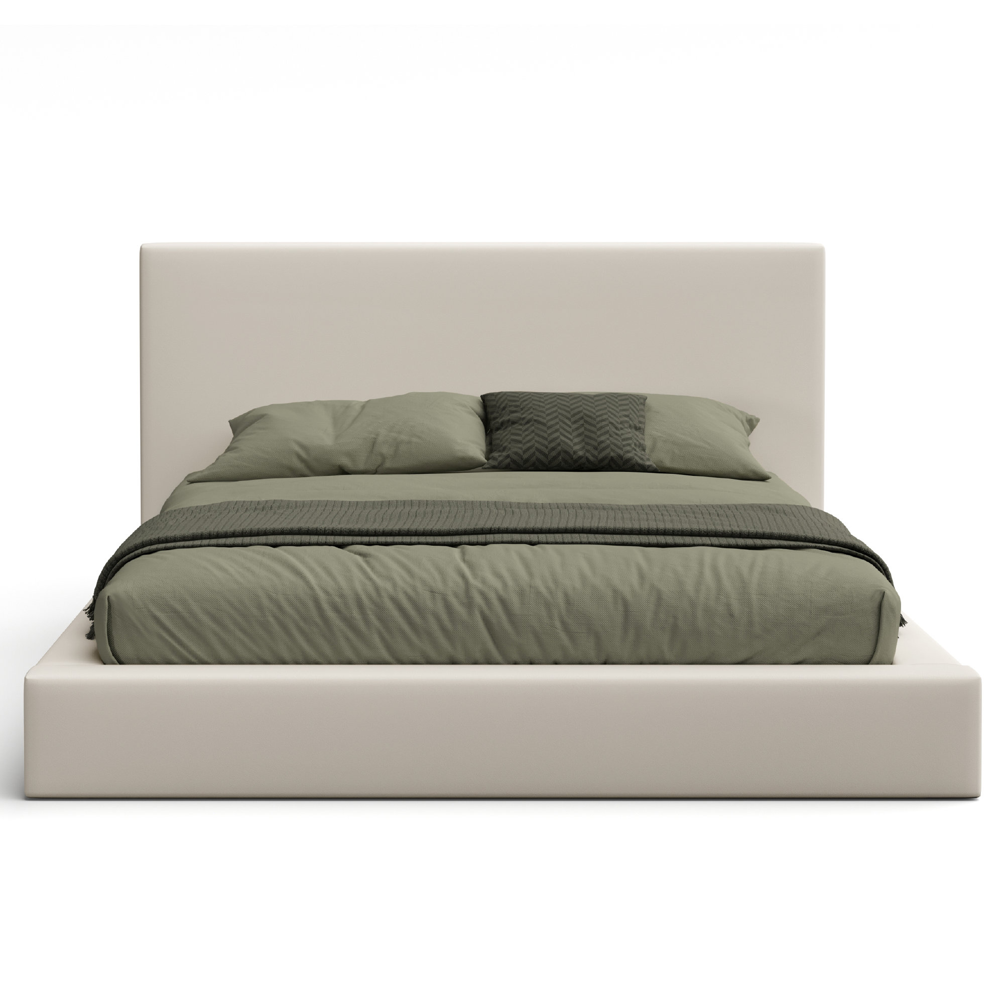 Brugal Grounded Upholstered Platform Bed Frame