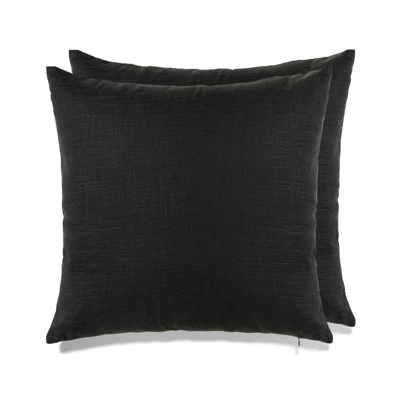 Linen Throw Pillow, Polyester, Gray