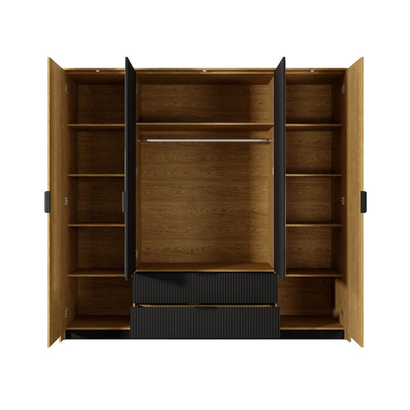 Botond 4 Door Manufactured Wood Wardrobe