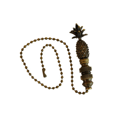 Poignée de ventilateur de haut ananas, 2,5 heures avec 12 chaînes en laiton antique