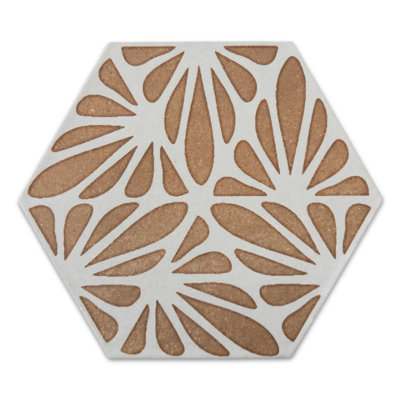 Terrapetal Stoneware Hexagon Tile 8.5X10”