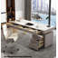 Modern Luxe Desk: Marble - Look Top & Functional Storage