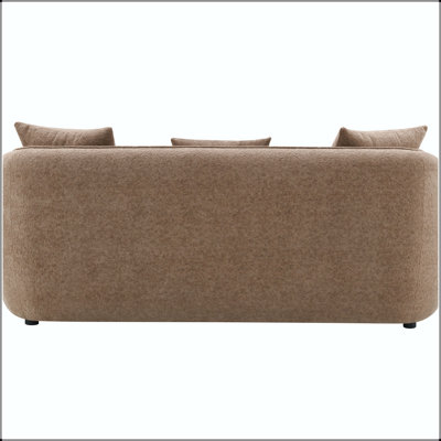 Brown Chenille Sofa with Pocket Coil Seating and 3 Pillows