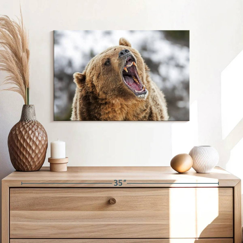 Roaring Grizzly Bear, 16" H x 24" W