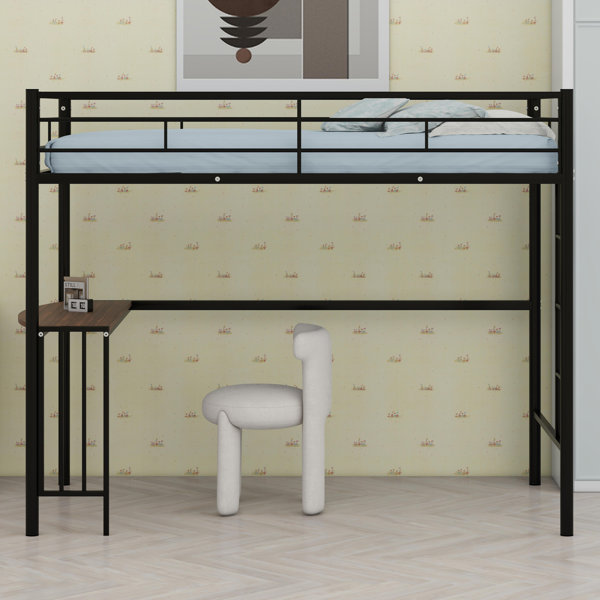 Ebern Designs Metal Loft Bed With Desk - Wayfair Canada