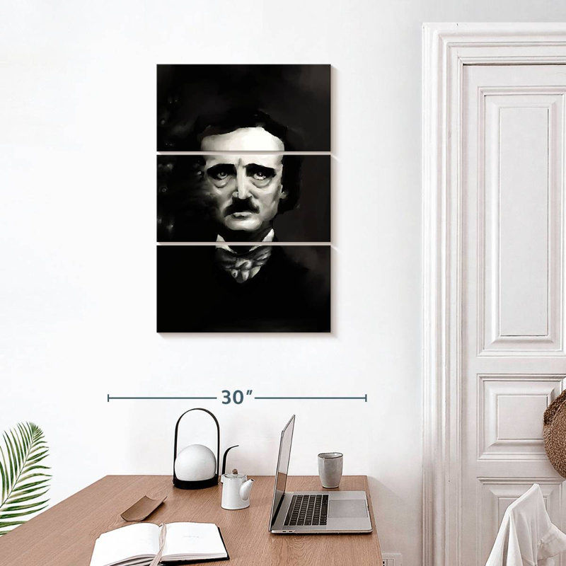 Keiraleigh, Edgar Allan Poe, portrait sombre, H 32 po x l 20 po
