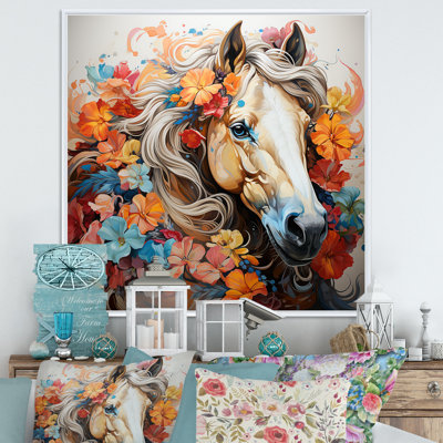 «Popart Horse Portait I», reproduction sur toile
