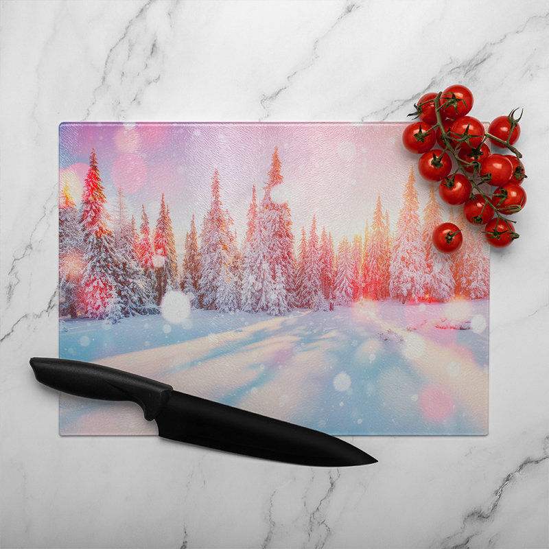 Mysterious Landscape Dining Glass Chopping Board, 28cm L x 20cm W