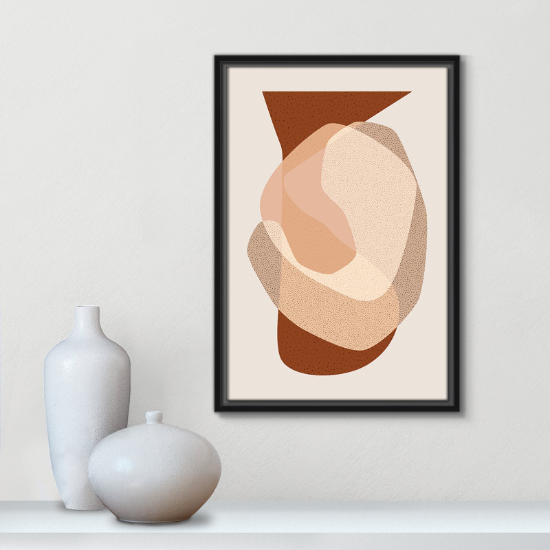 Mid Century Boho " Mid Century Boho 5 ", 19.5" H x 13.5" W x 2" D, Black Framed Canvas