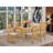 6 Piece Kitchen Table & Chairs Set Contains a Rectangle Dining Room Table and 4 Linen Fabric Dining Chairs with a Bench, 36x60 Inch, Oak-1251786444-1325916779