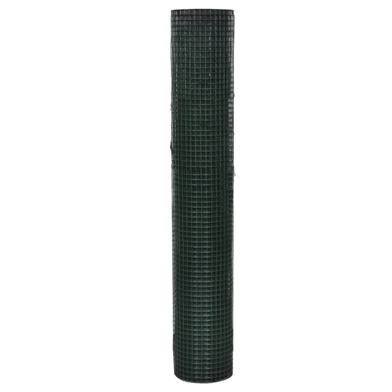 Chicken Wire Fence Galvanised with PVC Coating, 10 x 1 m, Forest Green