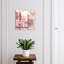 Key box, Opens to the right, 30x30x5, White, Subtle flowers in shades of pink and cream, 