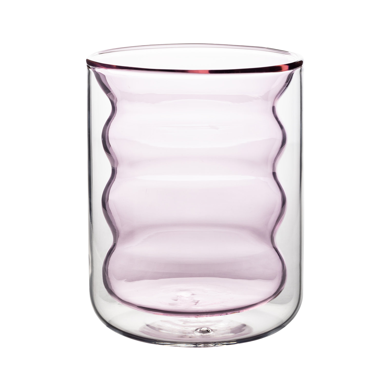 Vigo Ribbed Drinking Glass, Blush