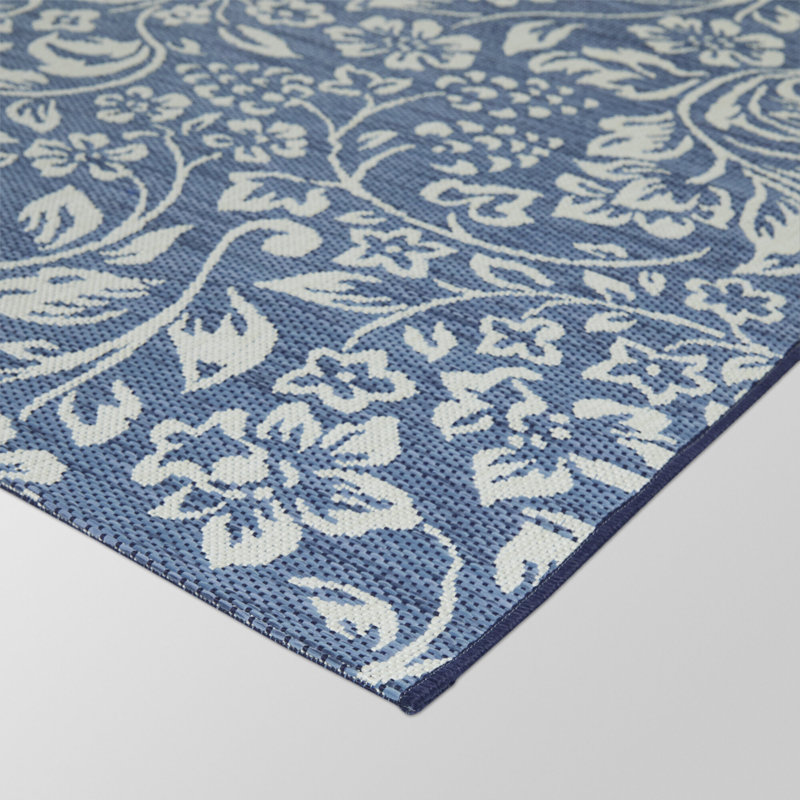 Katharine Cream Oriental Floral Indoor/Outdoor Area Rug, Rectangle 7'10" x 10'