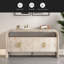 Buffet rétro rétro minimaliste avec poignées dorées, armoire de rangement multifonctionnelle avec 4 portes, console d'entrée avec tablette ouverte pour le salon, la salle à manger-1309355287