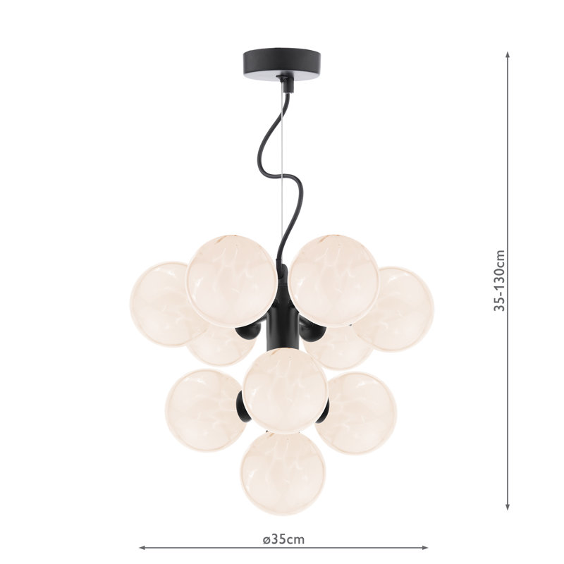 Vine 10LT TREE PENDANT CW CONFETTI GLS, Matt Black/White