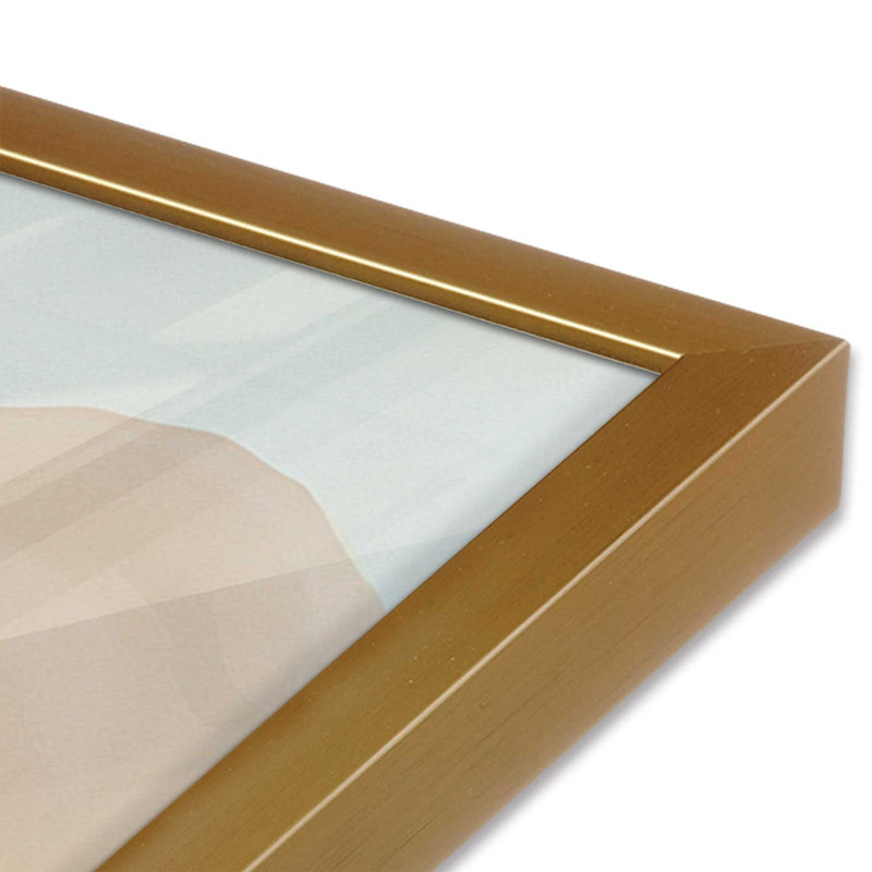 Amber Horizons II, H 13,75 po x l 13,75 po, Cadre simple en or poli