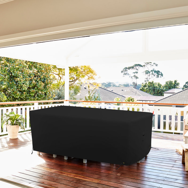 Rectangular Outdoor Dining Table and Chair Cover for Patio Furniture with Air Vent & Drawstrings, Water-Resistant, UV & Tear Resistant Patio Furniture Cover